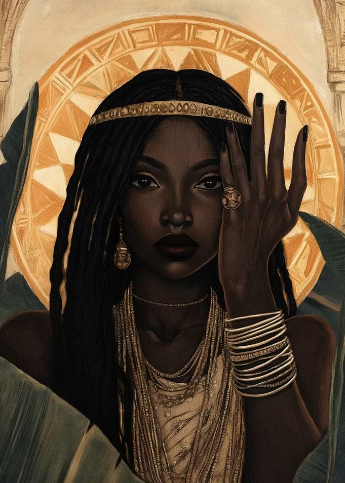 Black Woman with Gold Jewelry