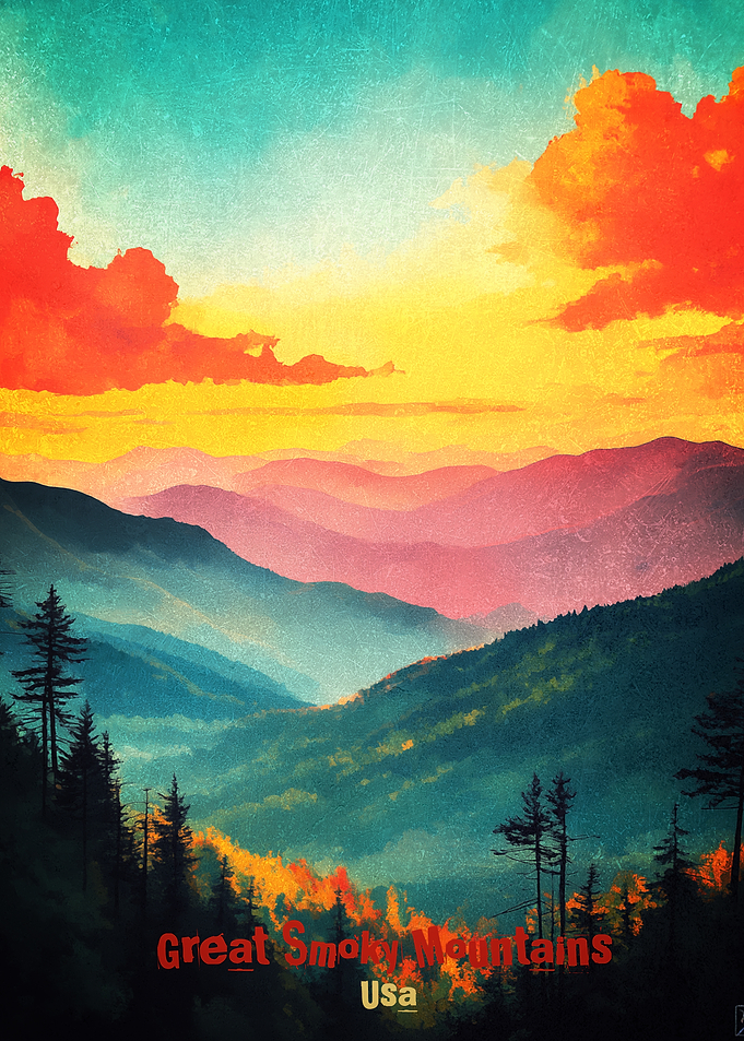 Great Smoky Mountains Art Poster