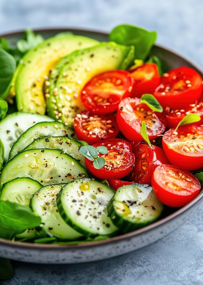 Avocado, Tomato, and Cucumber Salad