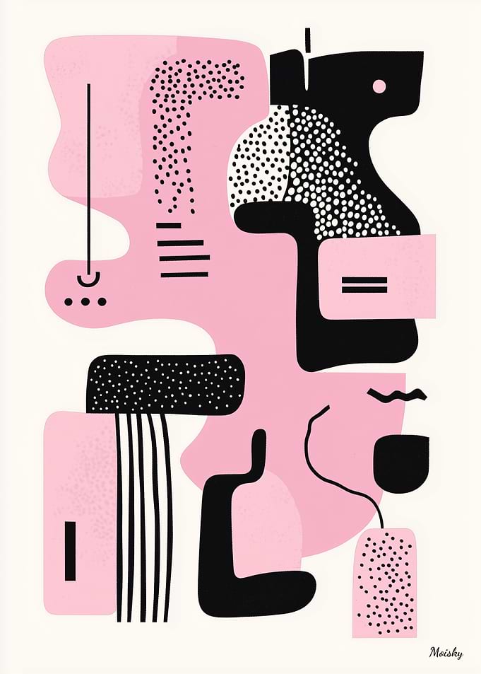 Pink Abstract Minimalist Art – Modern Geometric Design