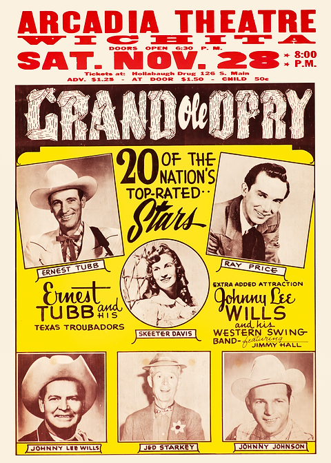 Grand Ole Opry Poster — retro concert bill printed on metal
