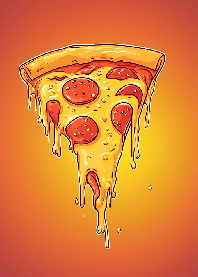 Melted Pepperoni Pizza Slice