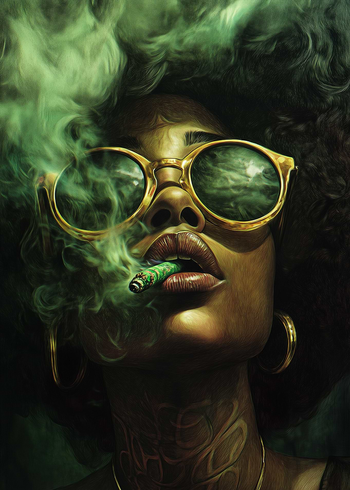 Girl Smoking Cannabis Marijuana women