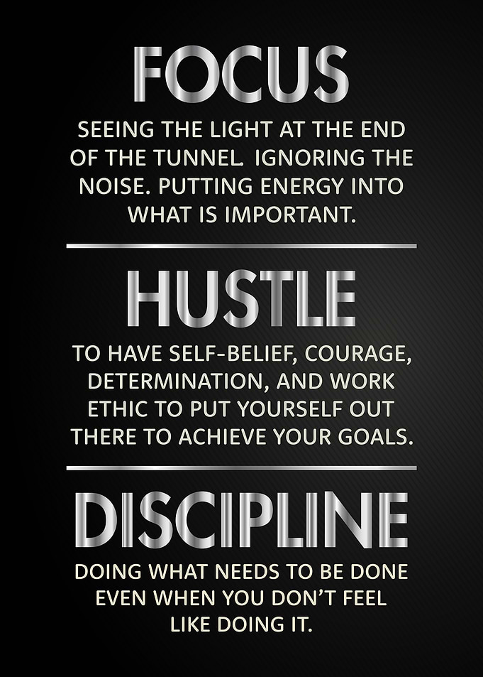 Focus, Hustle, Discipline