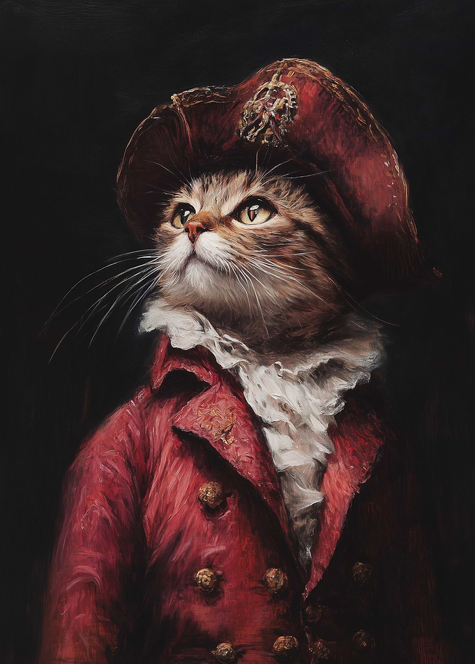 Cat in a Red Coat