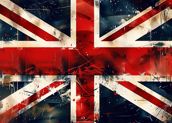 British Flag Grunge Distressed Union Jack Metal Print