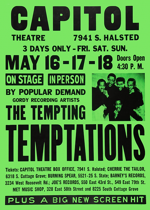 The Temptations Concert Poster — retro concert bill printed on metal