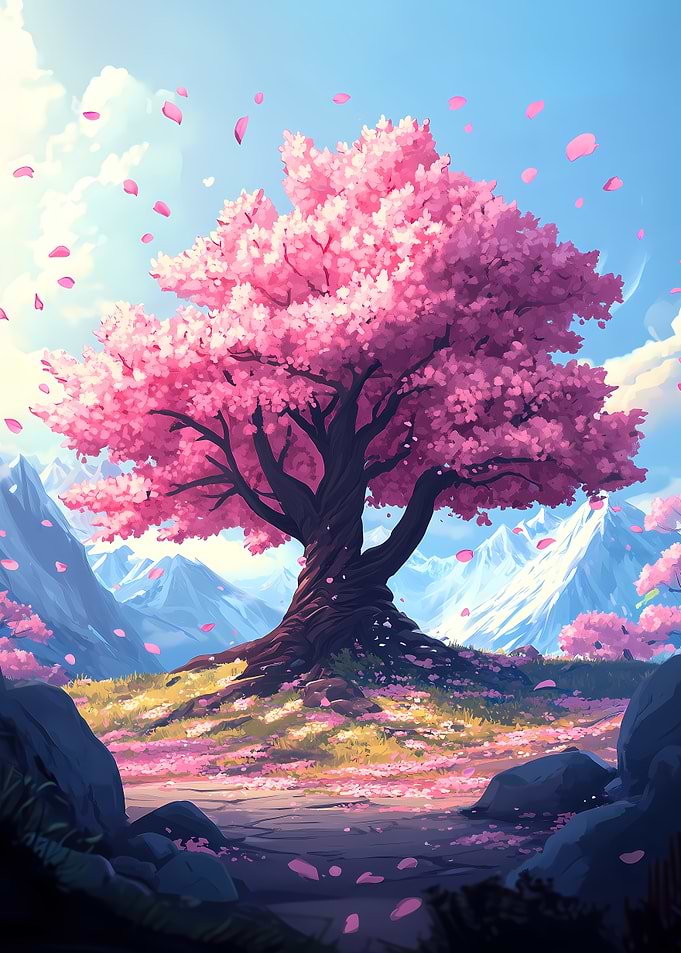 Cherry Blossom Tree Landscape