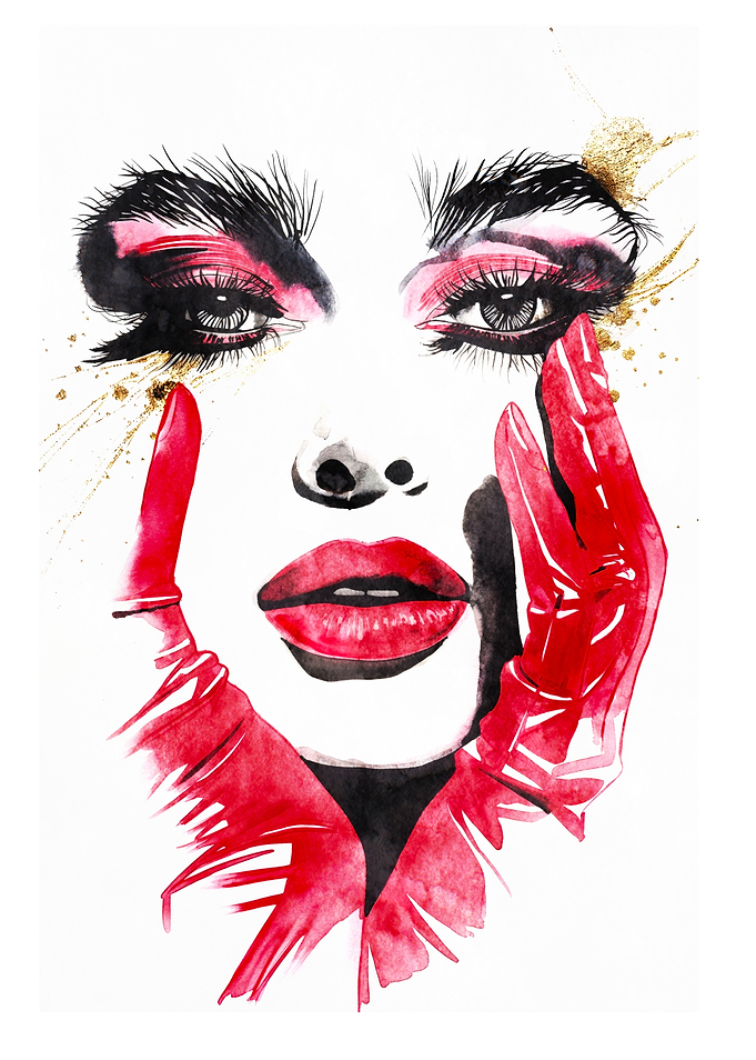 Woman in Red Gloves