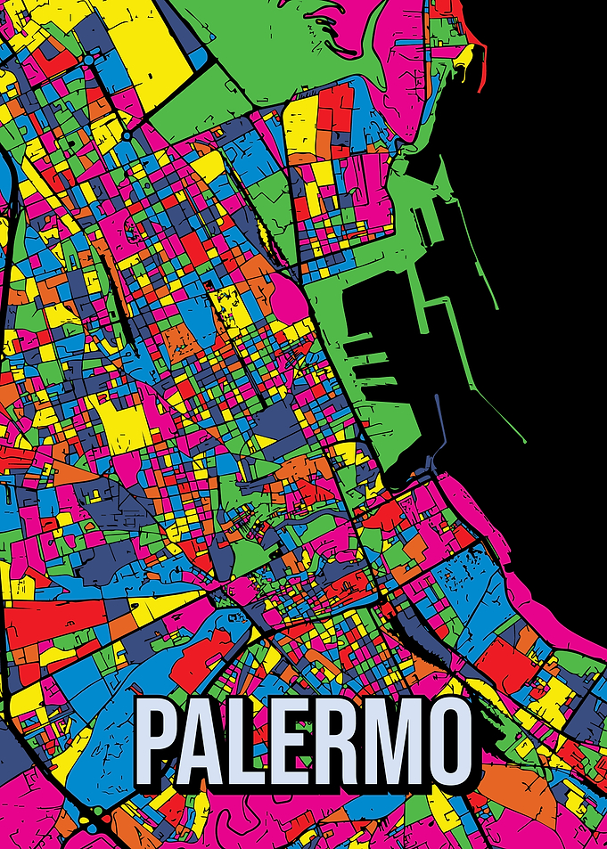 Palermo City Map Art