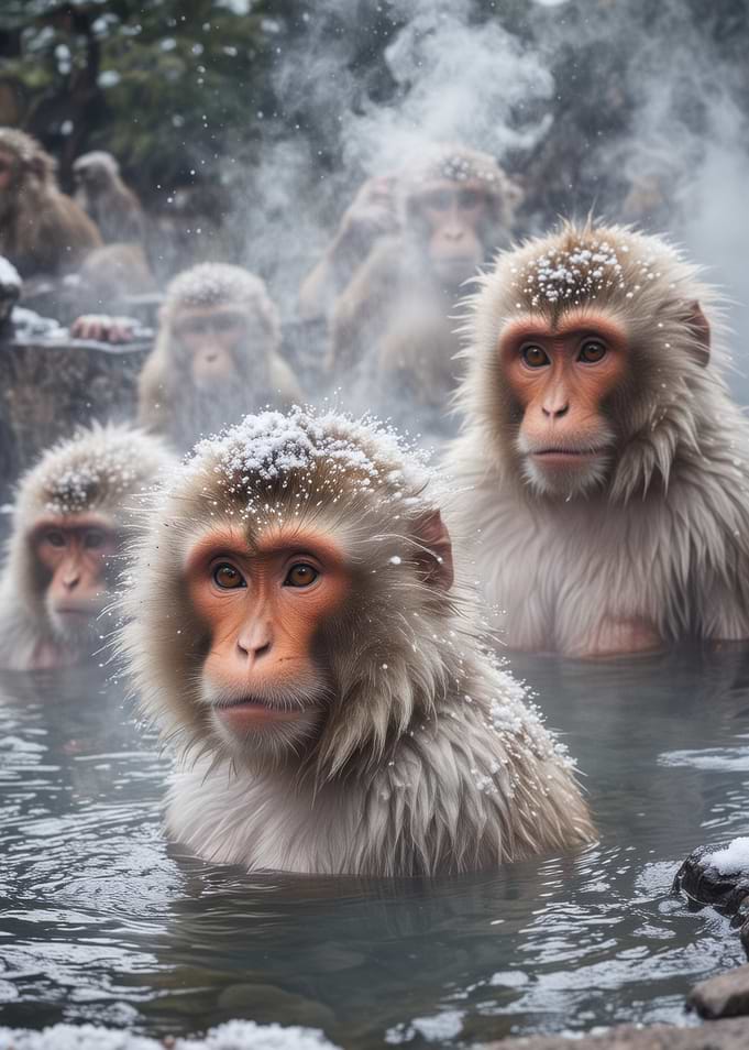 Snow Monkeys in Hot Springs