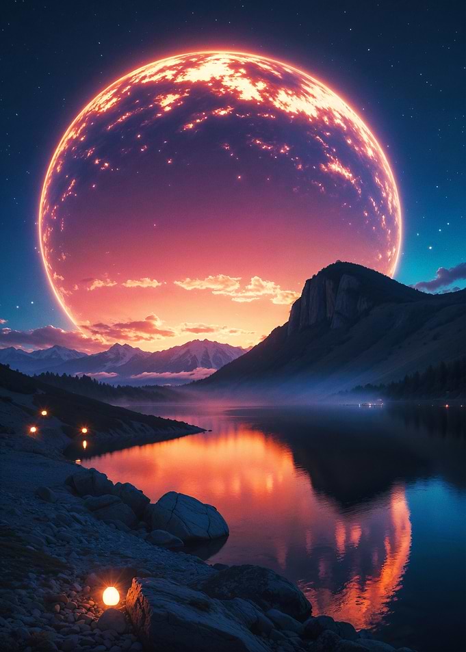 Celestial Twilight Over Serene Waters