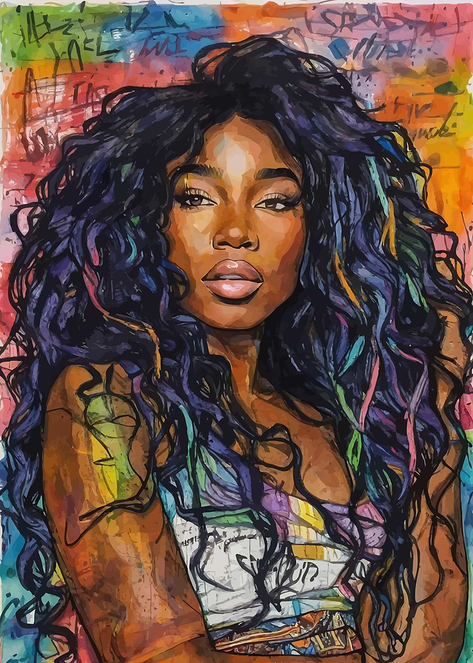 SZA Watercolor Portrait