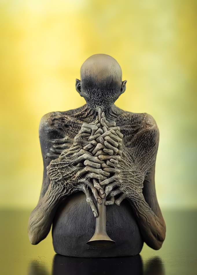 Sculptural Figure with Trumpet
