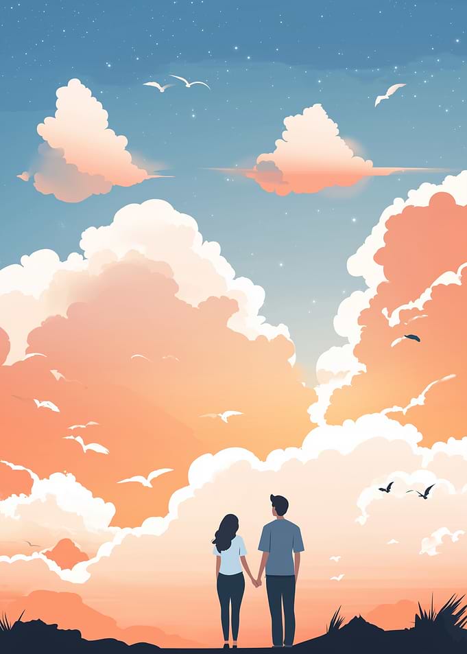 Couple Silhouettes Sunset