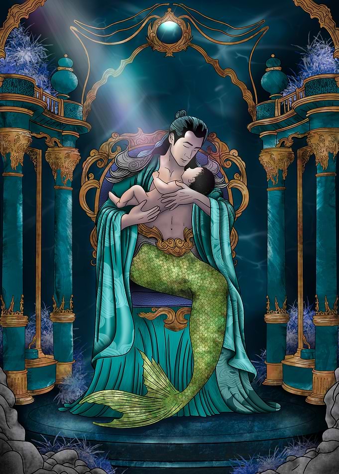 Mermaid King with Child