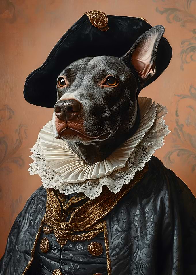 Dobberman in Renaissance Attire