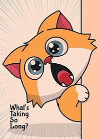 Cute Cat Cartoon, Impatient Wait