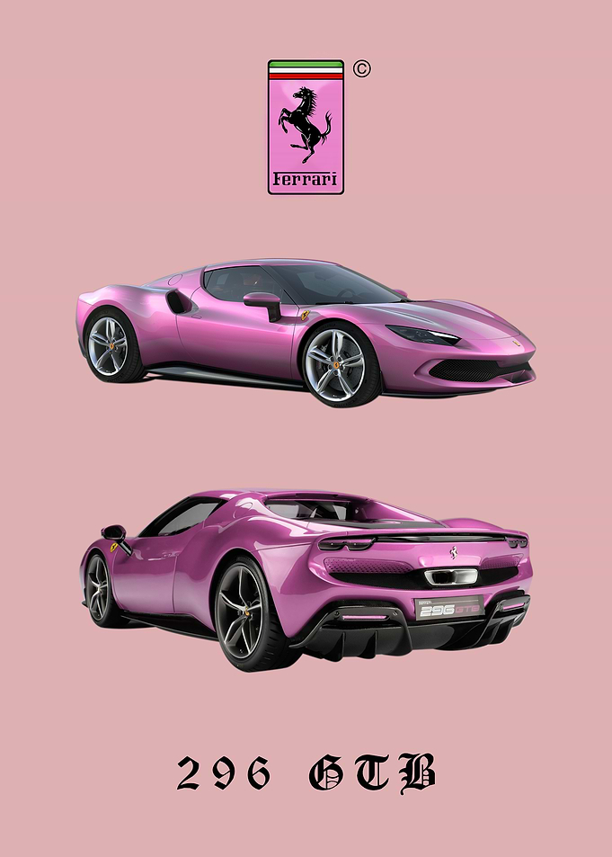 Pink Ferrari 296 GTB