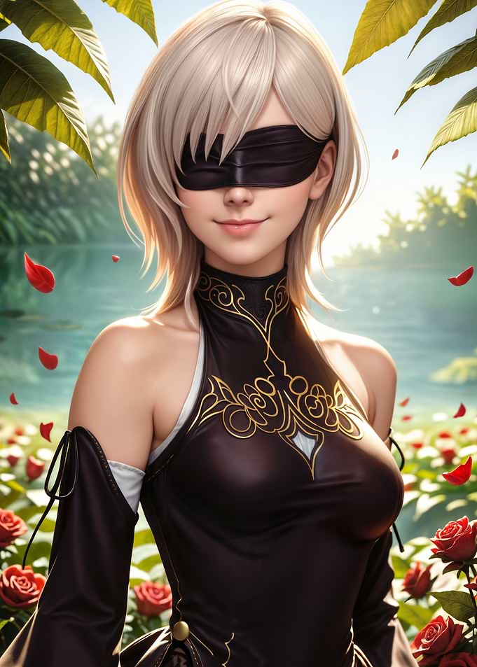 Friendly Android in a Garden