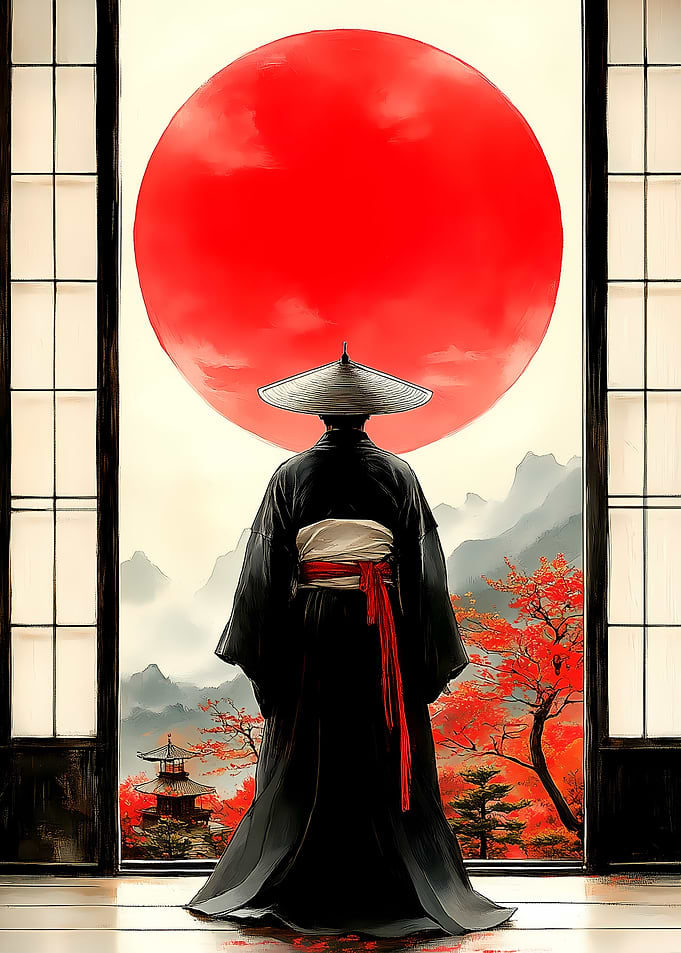 Japanese Red Sun Japanese Landscape