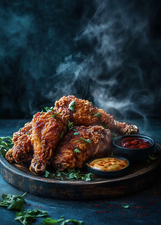Crispy Fried Chicken with Dips