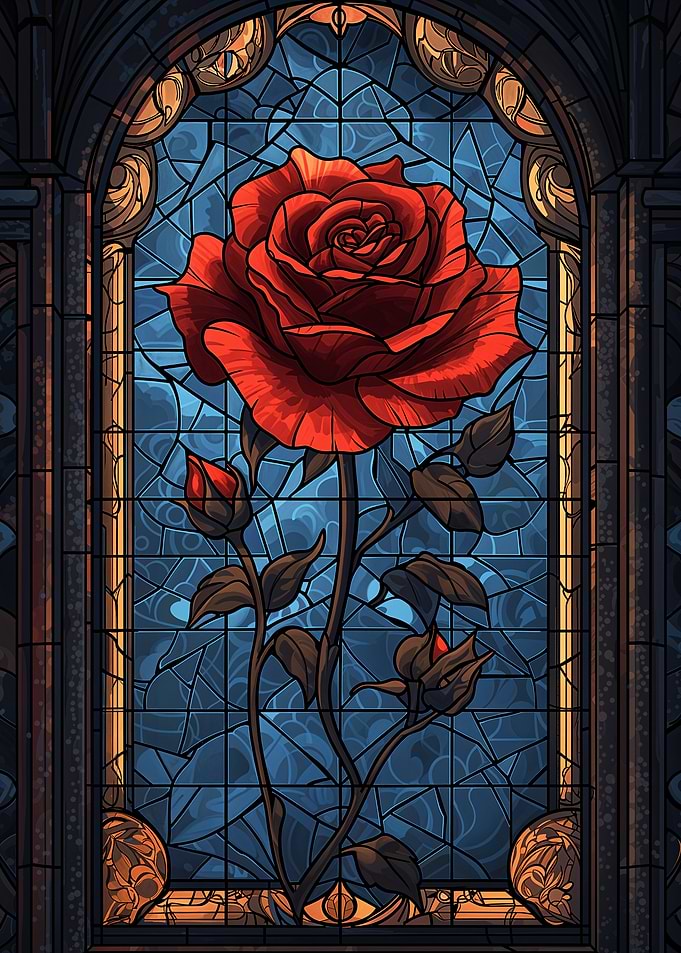 Stained Glass Rose