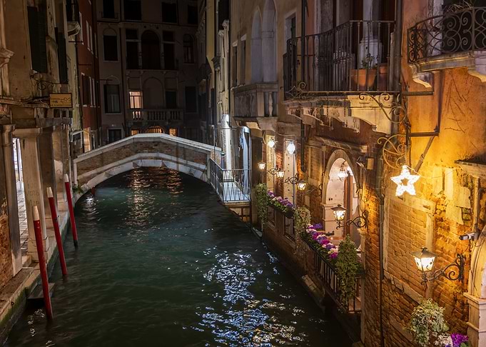 Venice Canal at Night