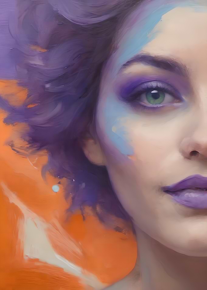 Purple Hair and Makeup