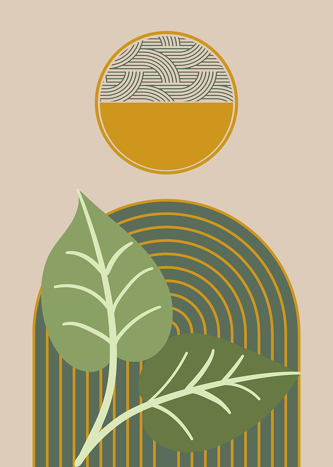Abstract Green Leaves