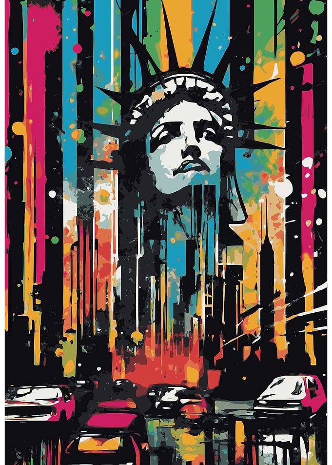 Statue of Liberty Cityscape