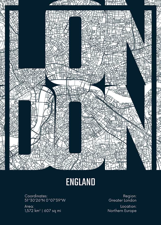 London Map Typography