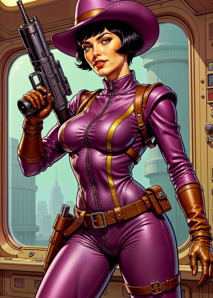 Purple-Clad Space Agent