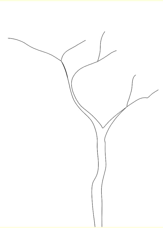 Simple Tree Line Drawing
