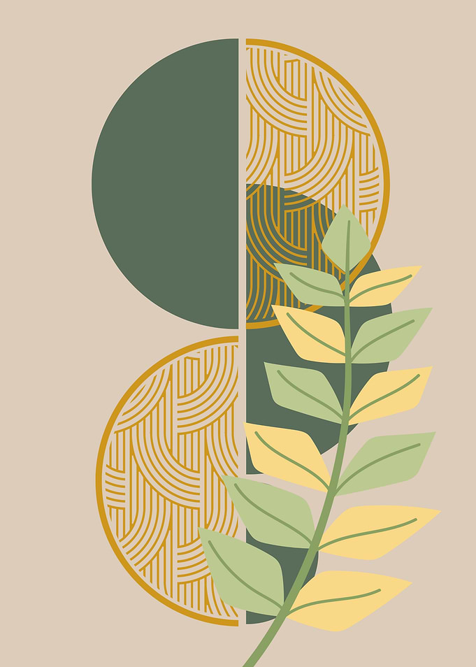 Abstract Green & Gold Art