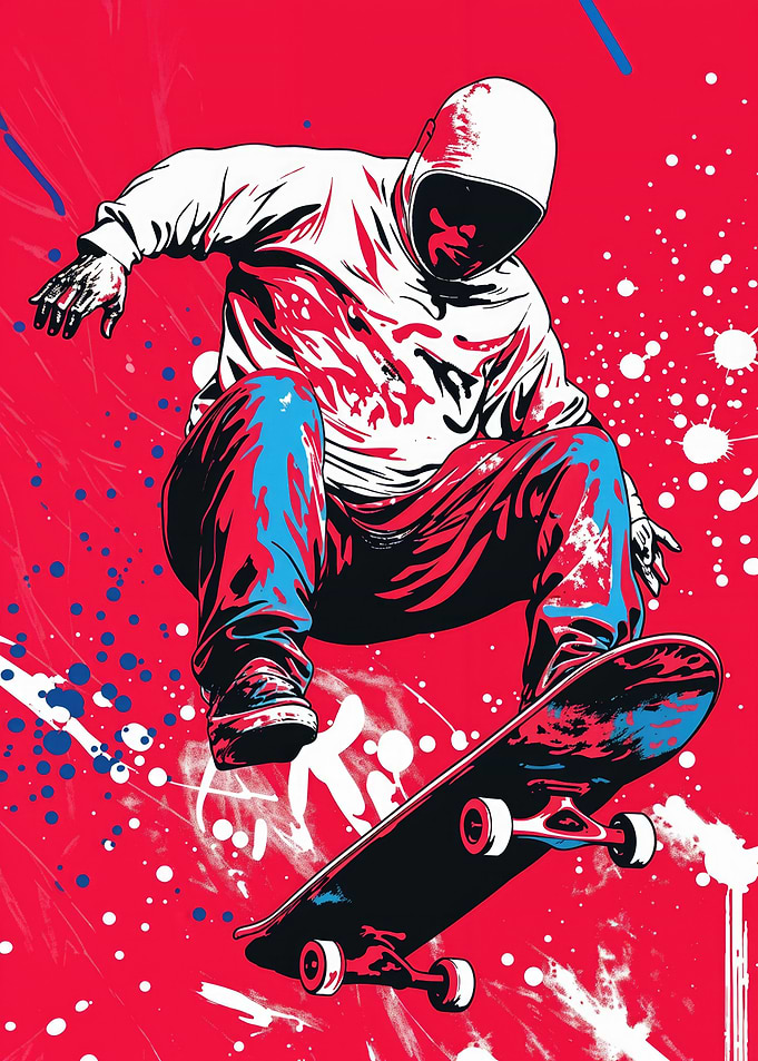 Skateboarder in Action