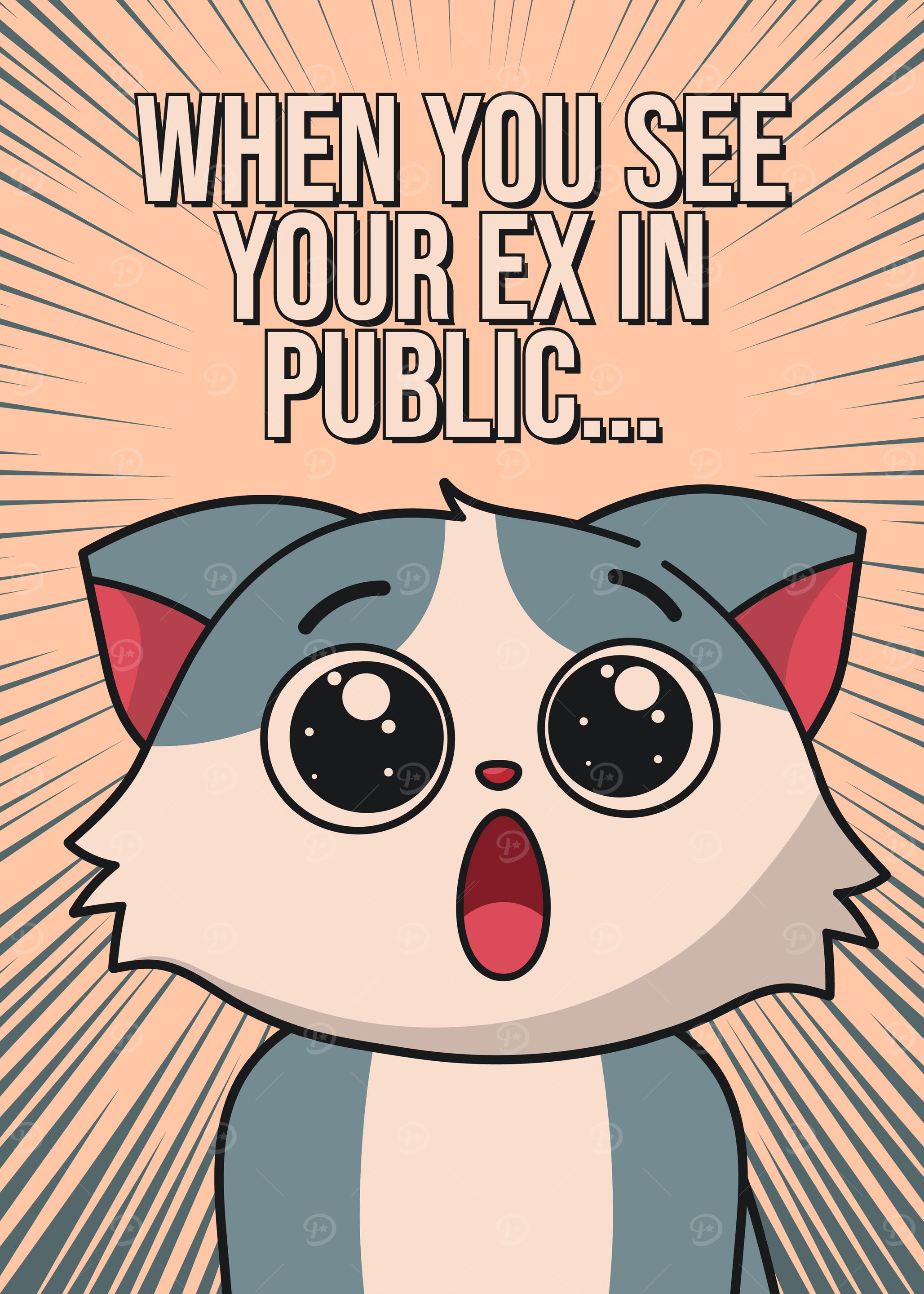 Funny Cat Meme, Seeing Your Ex... Oh No!