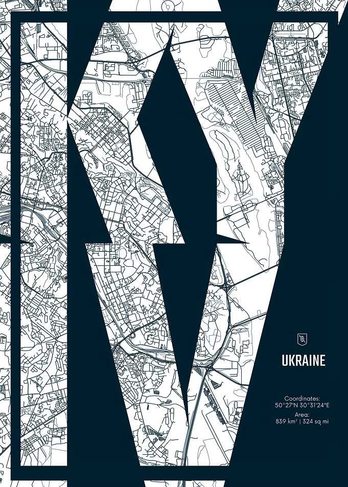 Kyiv City Map Art