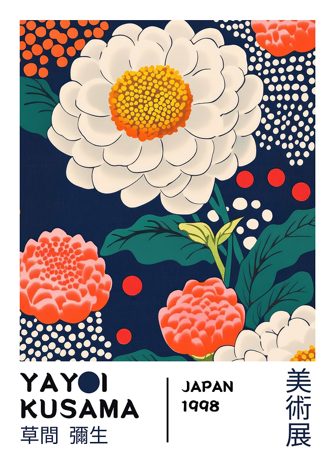 Yayoi Kusama Floral Exhibition Poster