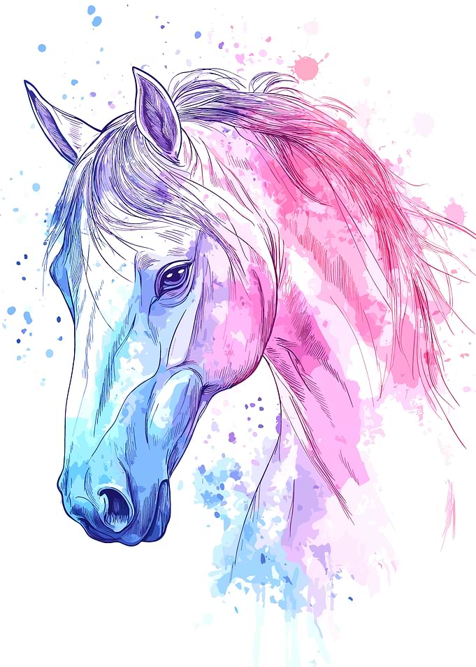 Horse Watercolor Portrait