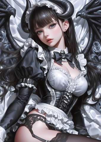 Devil Maid with Wings Anime Girl Waifu Gaming