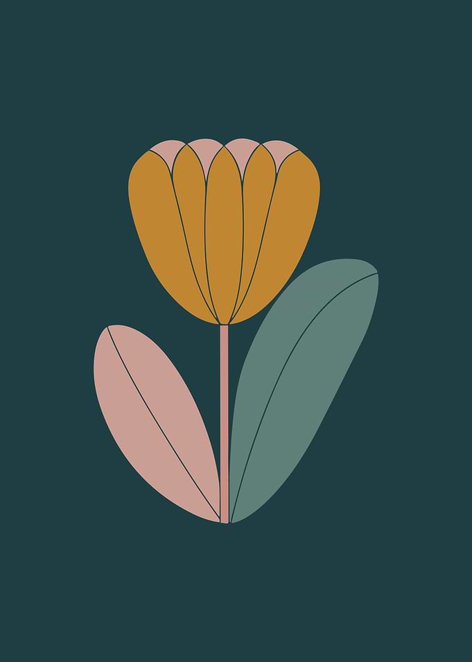 Modern Botanical Tulip in Earthy Tones