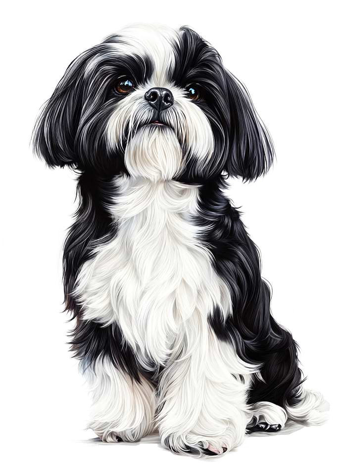 Black and White Shih Tzu