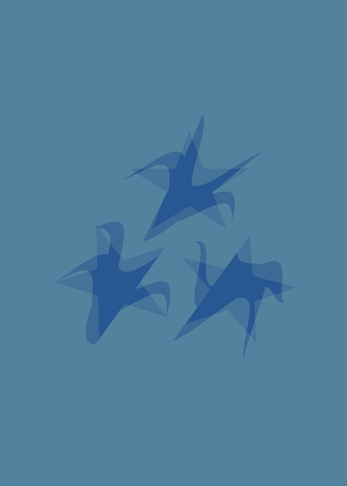 Abstract Blue Blurred Stars
