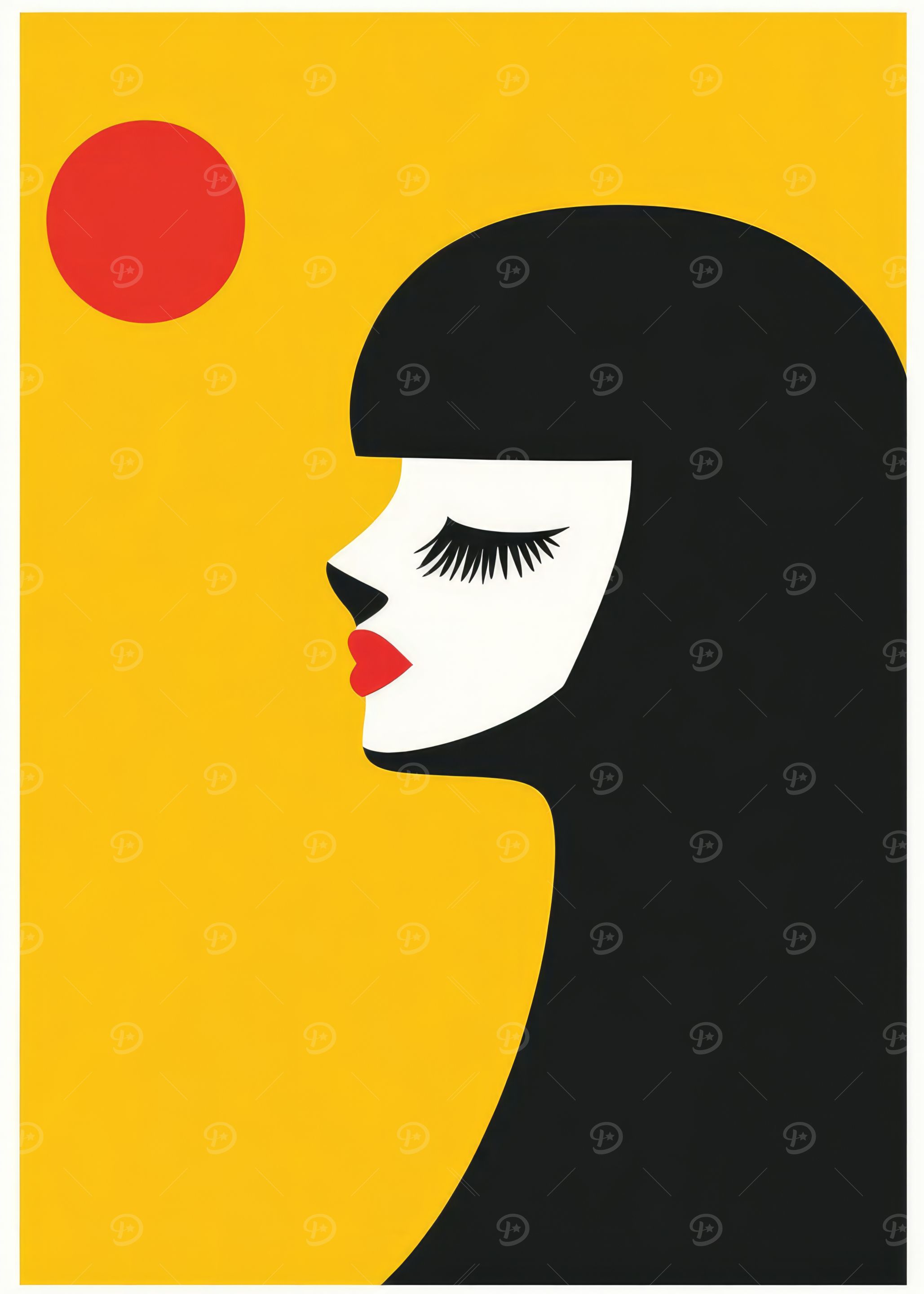 Woman in Black Minimalist Portrait