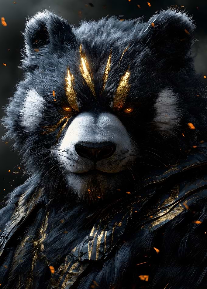 Fiery Black Bear Animal