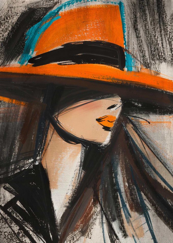 Woman in Orange Hat