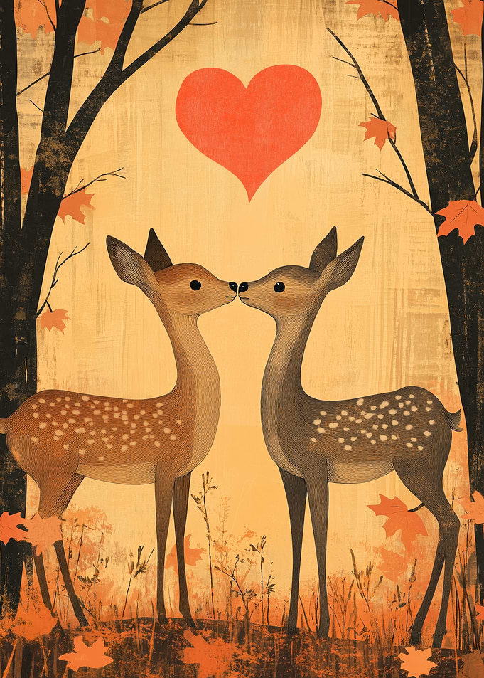 Deer Couple in Love
