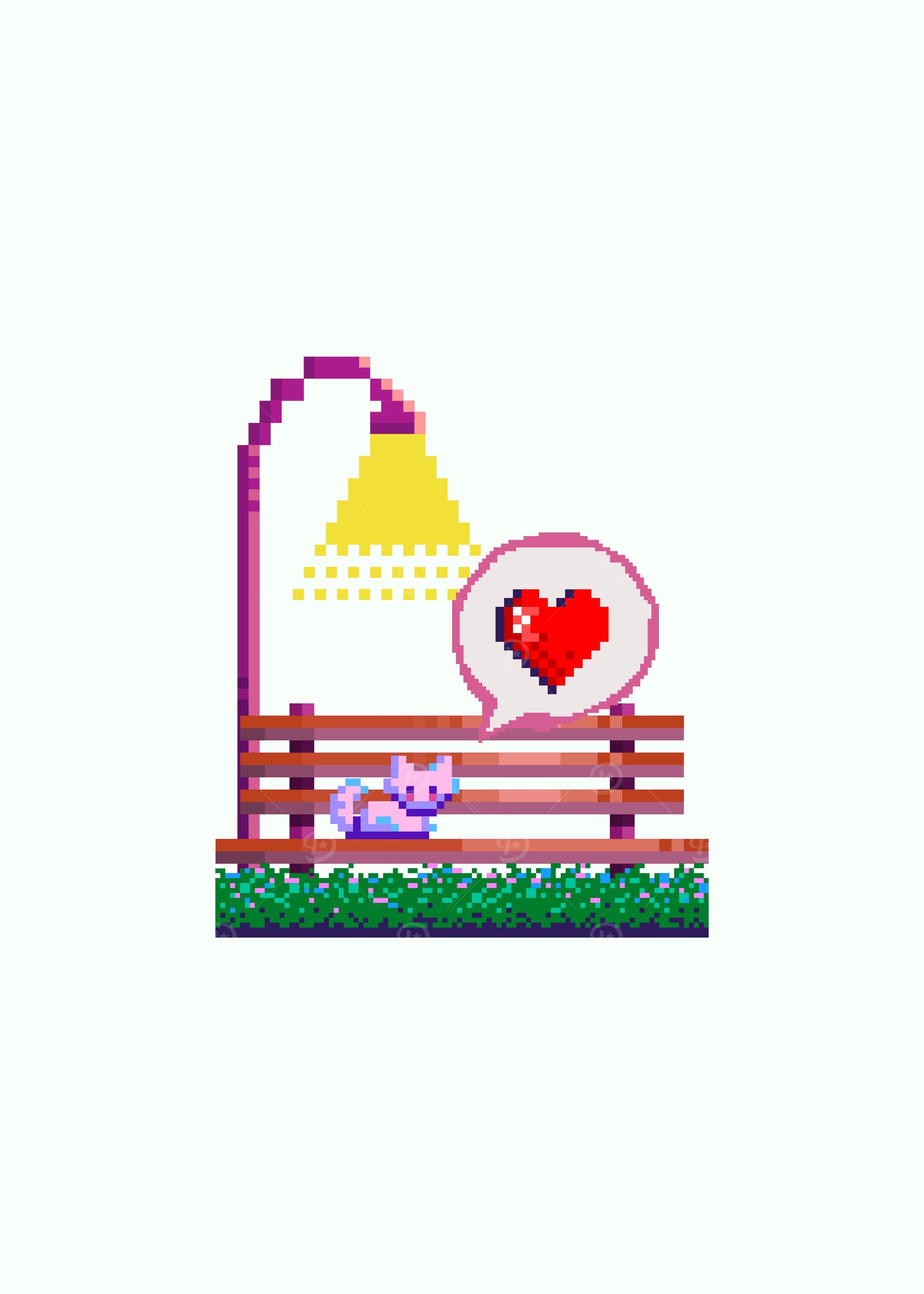 Pixel Cat Love