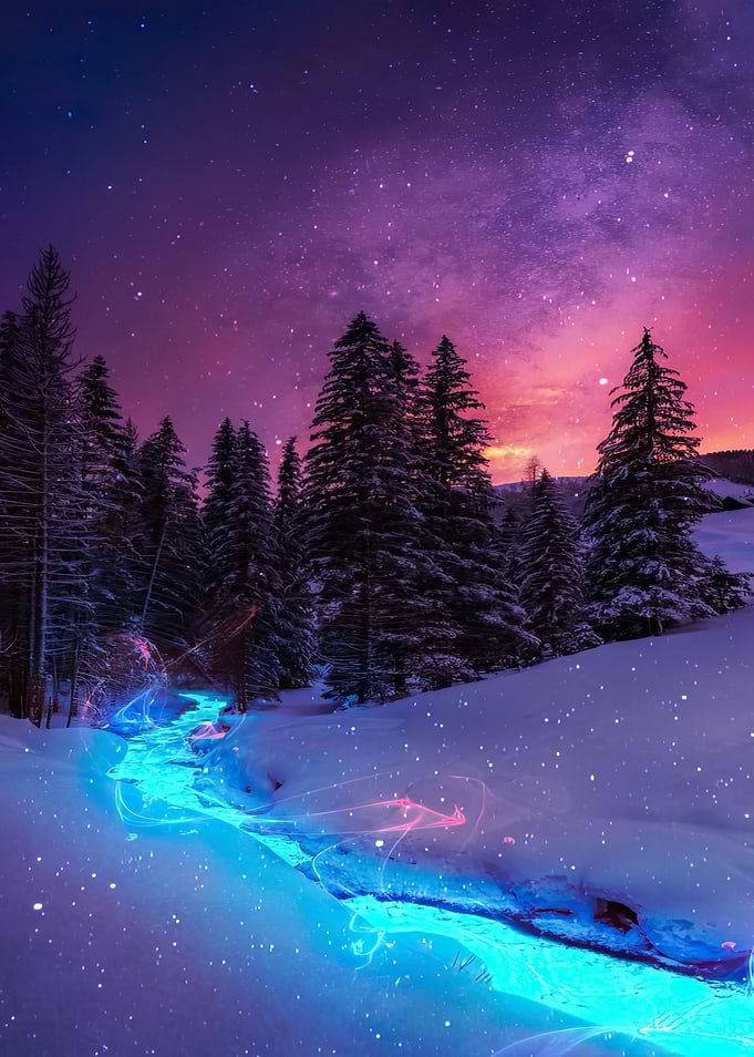 Snowy Forest Night